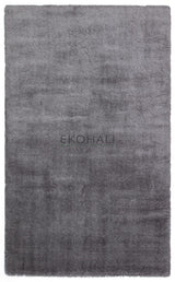 Noselo Anthracite Grey Plain Modern Micro Polyester Rug