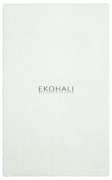 Noselo White Green Plain Modern Shaggy Rug