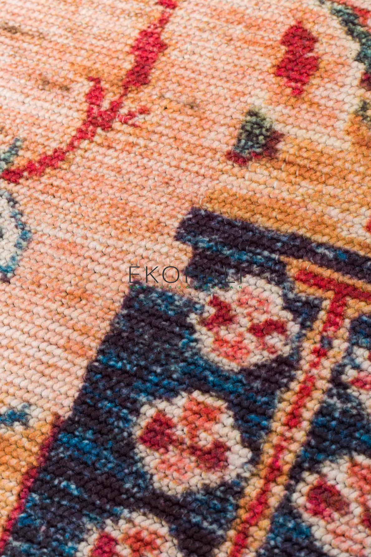 Pimbo Çok Renkli Etnik Patchwork Modern Halısı – doku yakın çekim