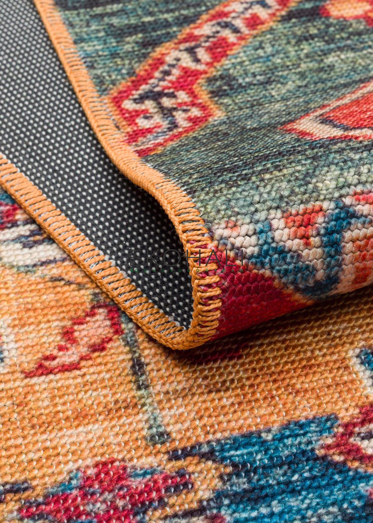 Pimbo Çok Renkli Etnik Patchwork Modern Halısı – mekânda kullanım