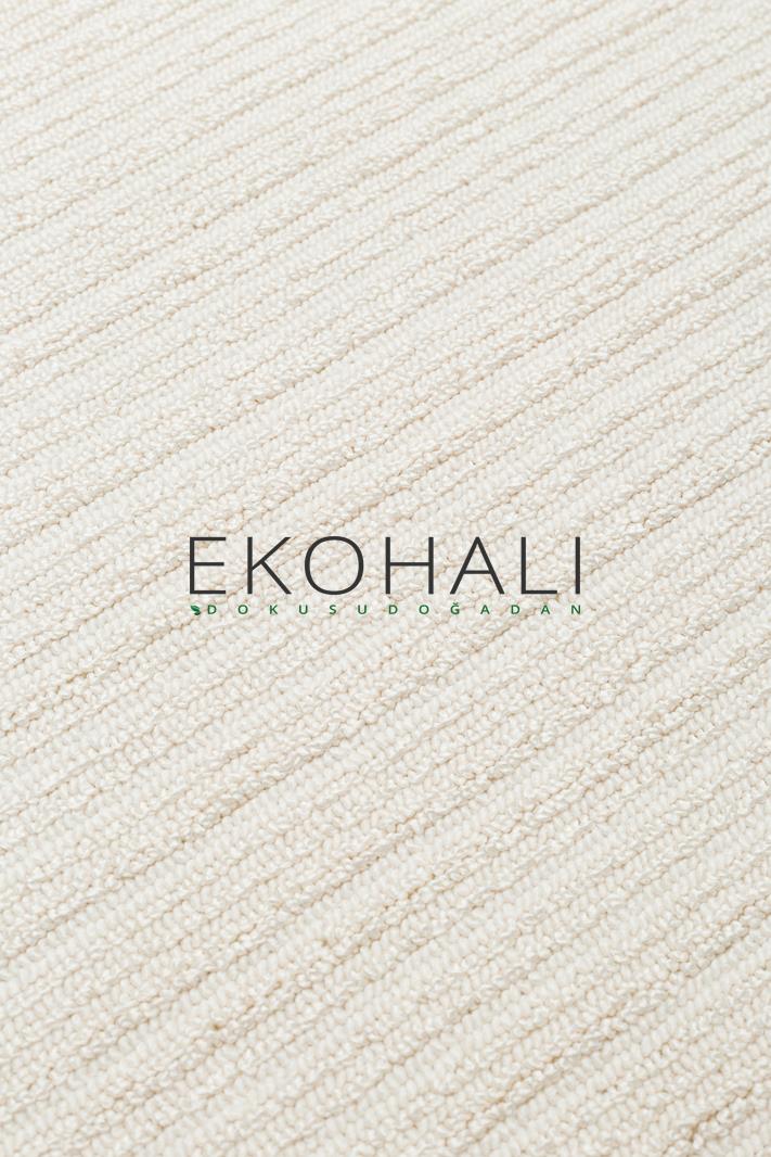 Cizva Ekru Yeşil Düz Desenli Modern Polyester Halı – doku yakın çekim