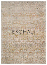 Toris Beige Brown Floral Classic Distressed Rug