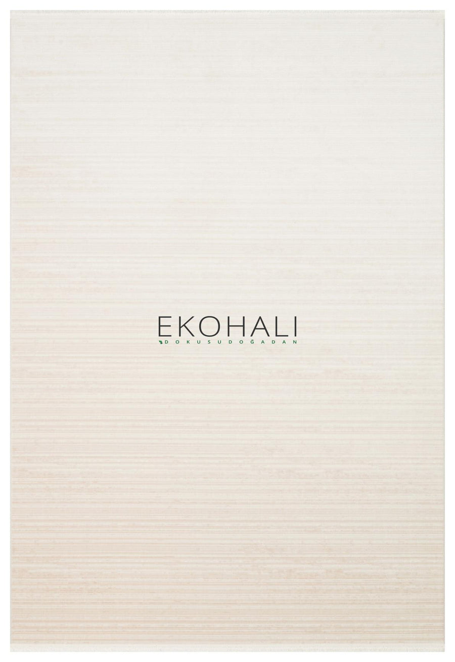Soyra Ekru Düz Renk Yıkanabilir Modern Makine Halısı