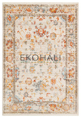 Ruvio Beige Orange Medaillon Muster Klassischer Teppich