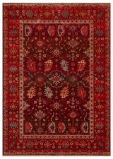 Ruvio Red Brown Floral Classic Polyester Rug