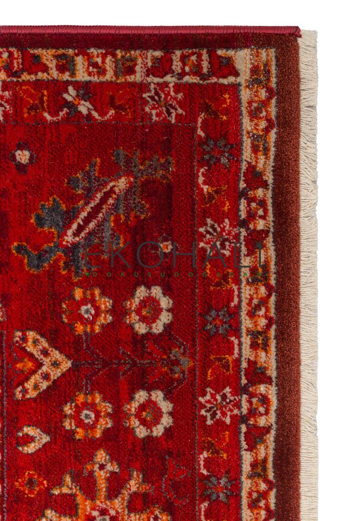 Ruvio Kırmızı Kahverengi Çiçekli Klasik Polyester Halı – genel görünüm