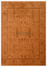 Kiramo Terra Orange Brown Floral Classic Machine-Made Rug