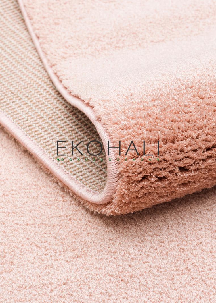 Zuvra Pembe Düz Renk Modern Micro Polyester Halı – arka yüz görünümü