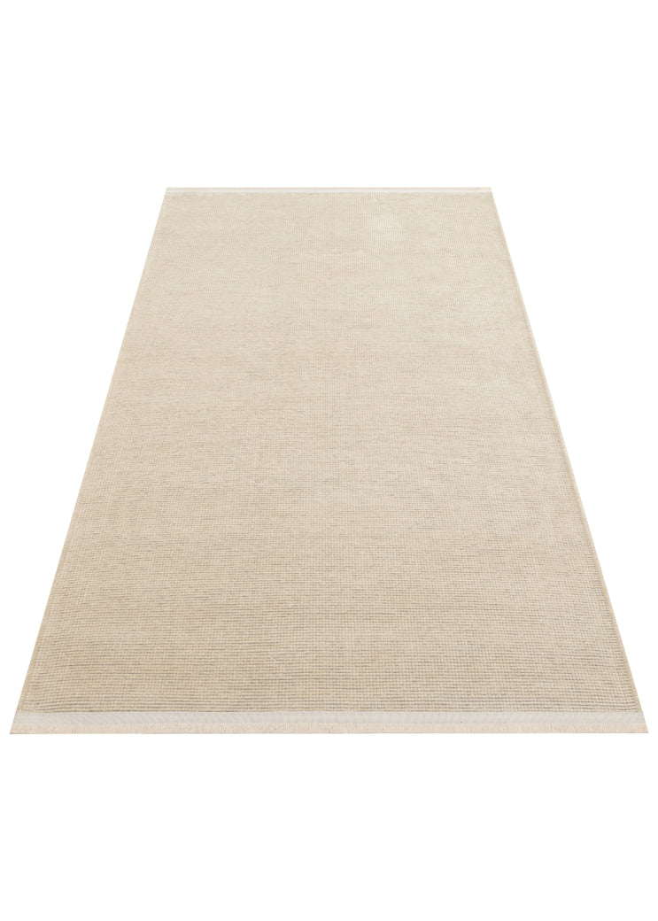 Varni Krem Sade Yüzeyli Açık Tonlu Modern Kilim – mekânda kullanım