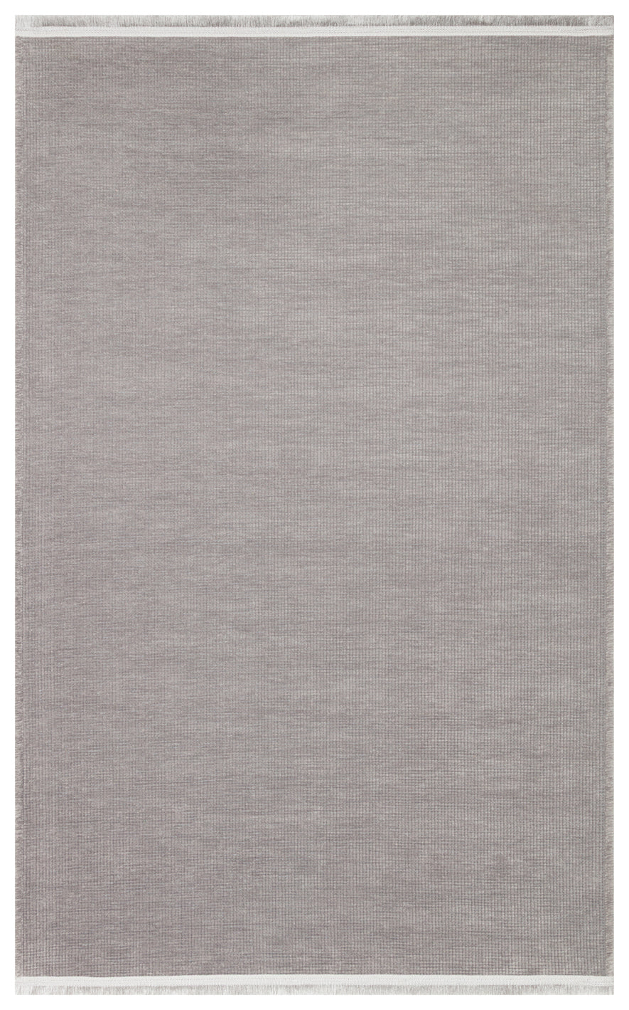 Varni Gri Sade Yüzeyli Hafif Taramalı Modern Kilim