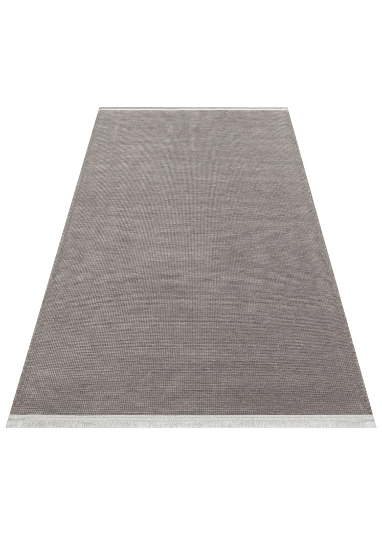 Varni Gri Sade Yüzeyli Hafif Taramalı Modern Kilim – mekânda kullanım
