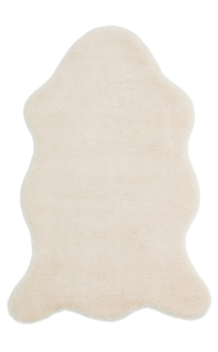 Lumeka Krem Düz Post Form Polyester Suni Kürk Halı