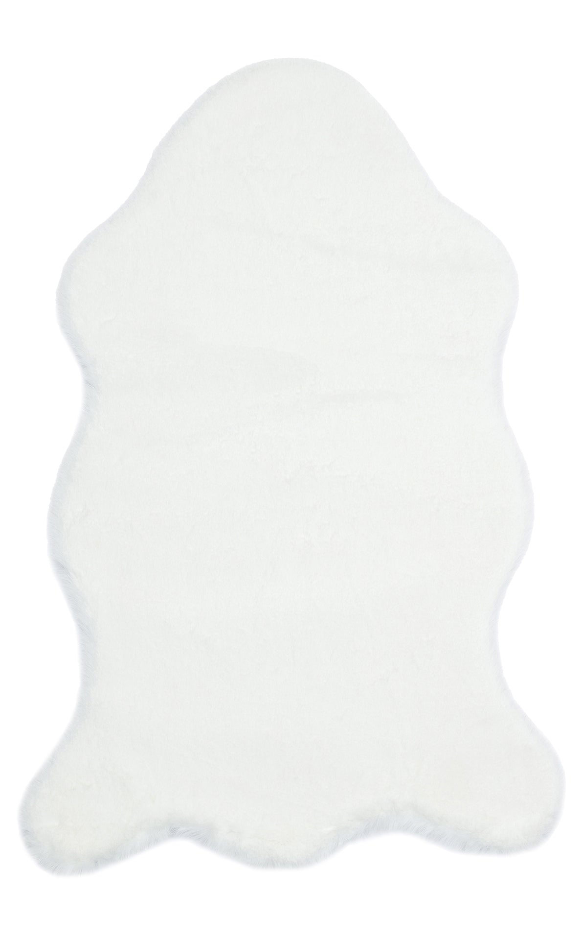 Lumeka Beyaz Düz Post Form Polyester Suni Kürk Halı