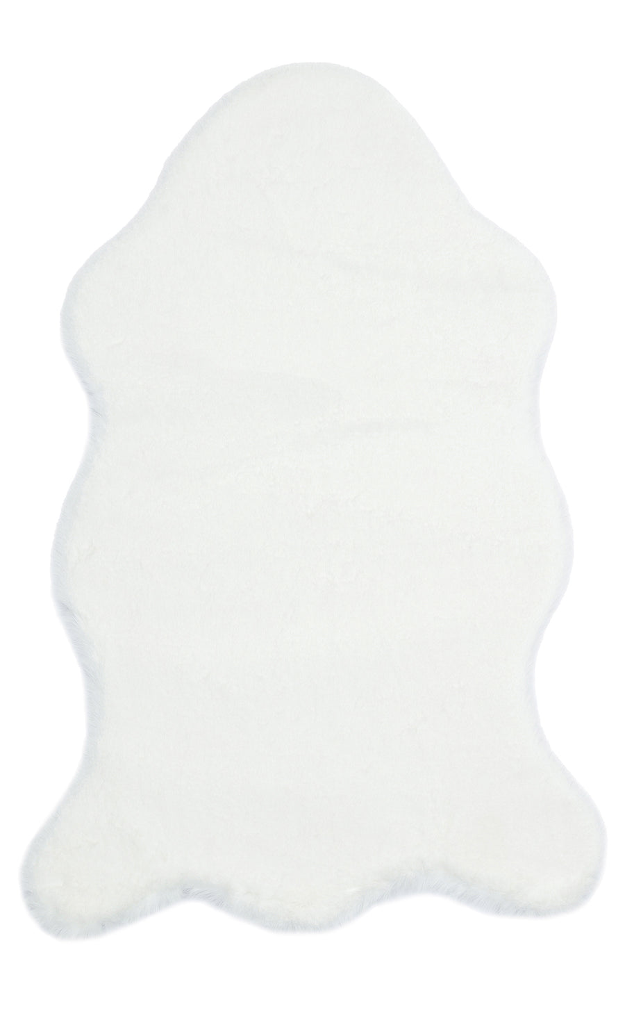 Lumeka Beyaz Düz Post Form Polyester Suni Kürk Halı