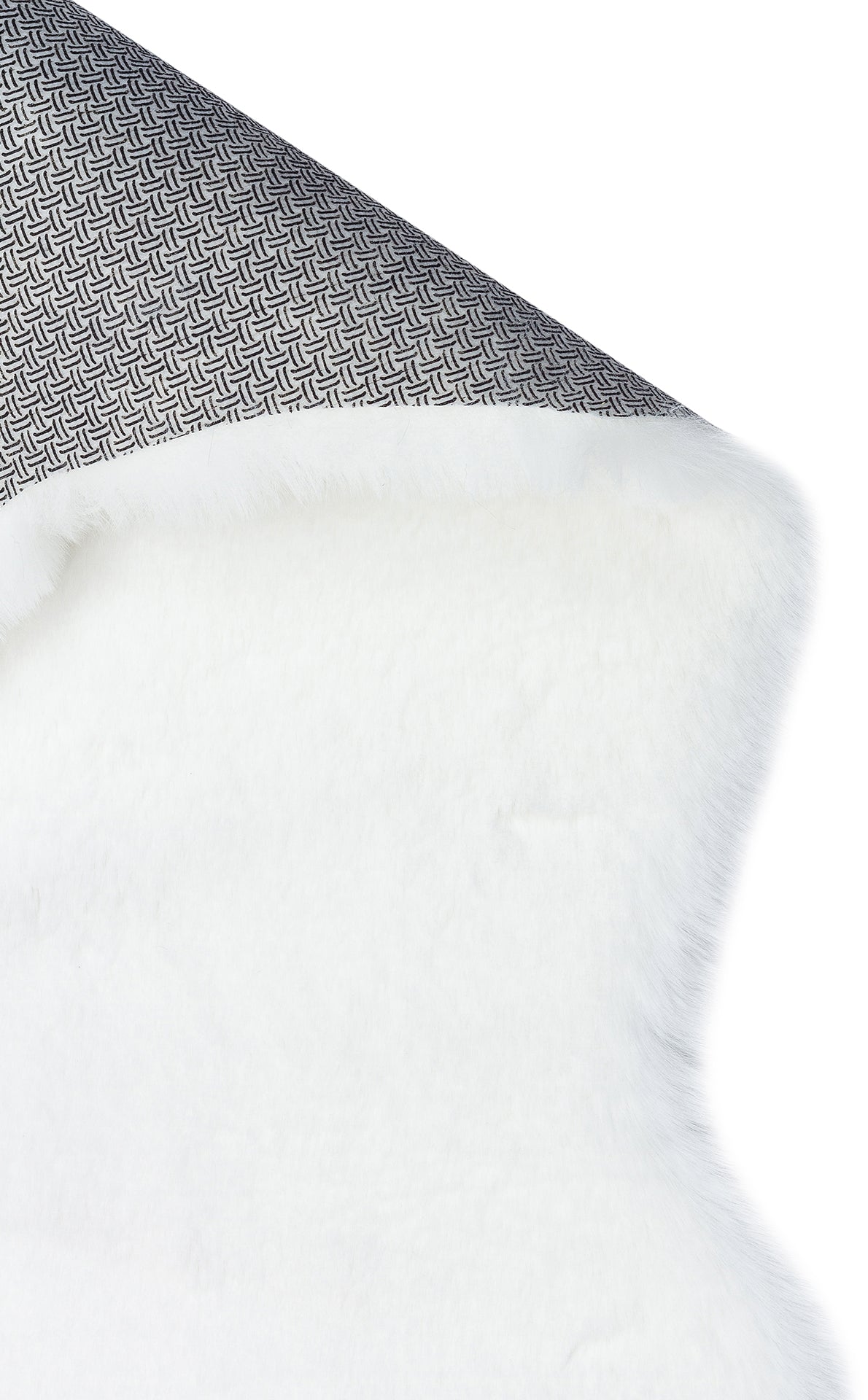 Lumeka Beyaz Düz Post Form Polyester Suni Kürk Halı – görsel 2
