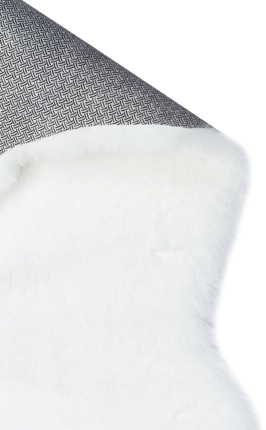 Lumeka Beyaz Düz Post Form Polyester Suni Kürk Halı – görsel 2