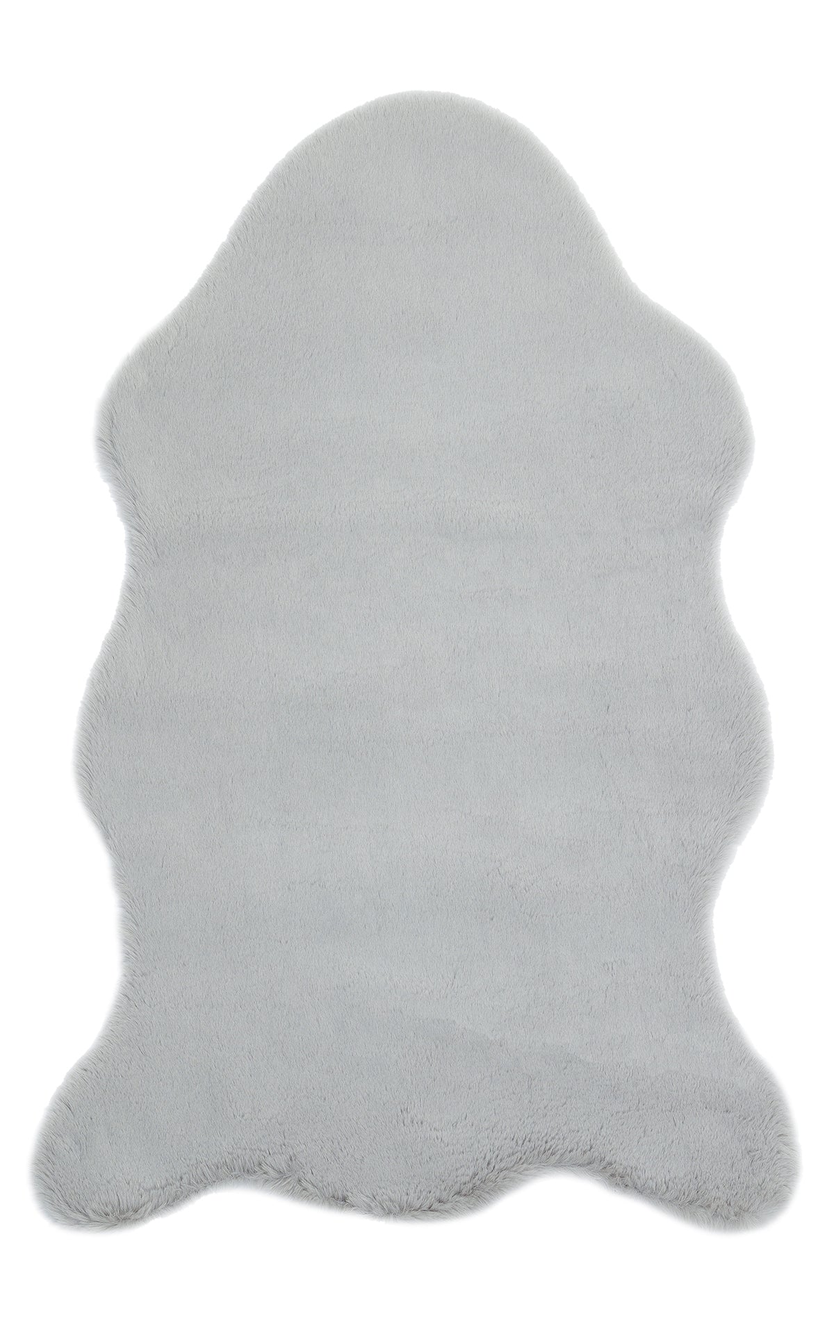 Lumeka Gri Düz Post Form Polyester Suni Kürk Halı
