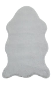 Lumeka Gri Düz Post Form Polyester Suni Kürk Halı