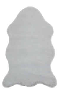Lumeka Gri Düz Post Form Polyester Suni Kürk Halı