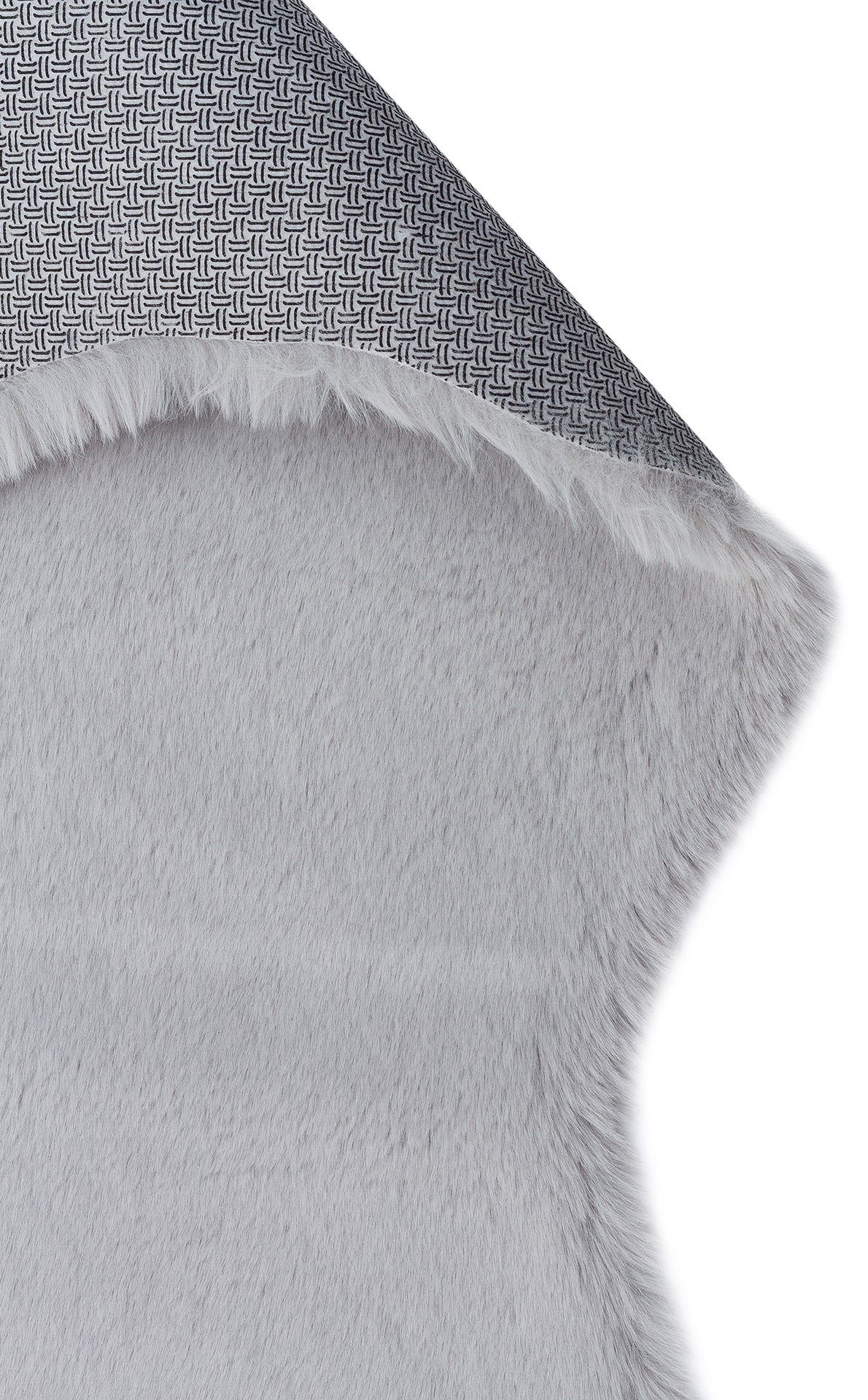 Lumeka Gri Düz Post Form Polyester Suni Kürk Halı – görsel 2