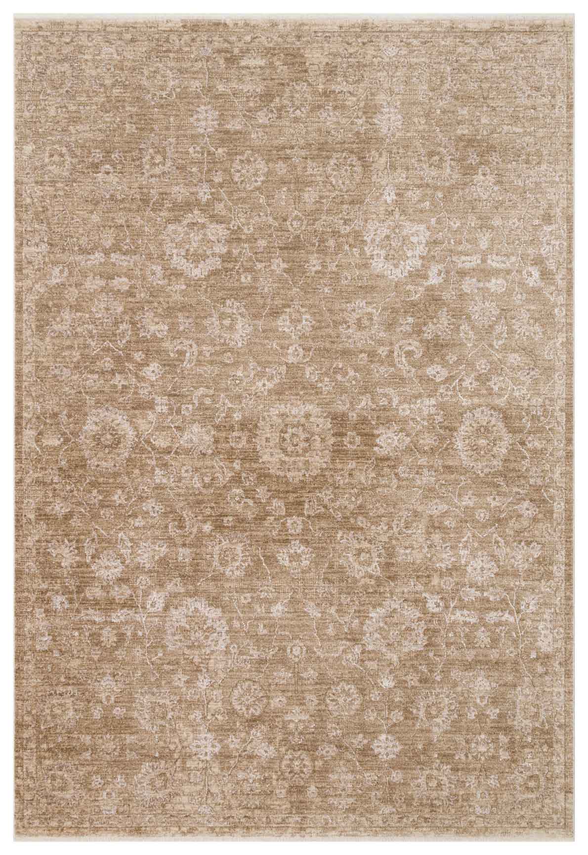 Abrum Bej Eskitme Vintage Desenli Modern Halı
