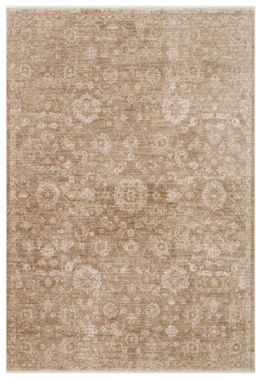 Abrum Bej Eskitme Vintage Desenli Modern Halı