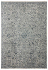 Abrum Grau Blauer Klassischer Teppich mit Blumenmuster für Wohnzimmer