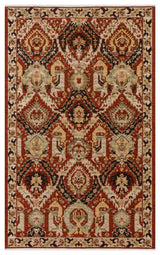 Ludor Red Black Geometric Pattern Classic Kilim