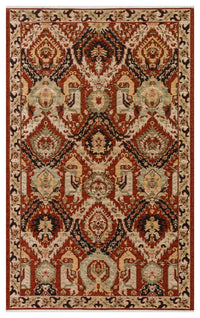 Ludor Kırmızı Siyah Geometrik Desenli Klasik Kilim
