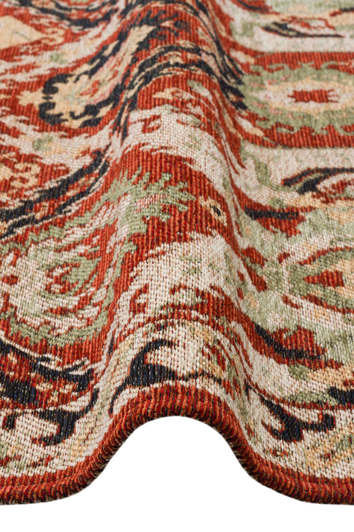 Ludor Kırmızı Siyah Geometrik Desenli Klasik Kilim – doku yakın çekim