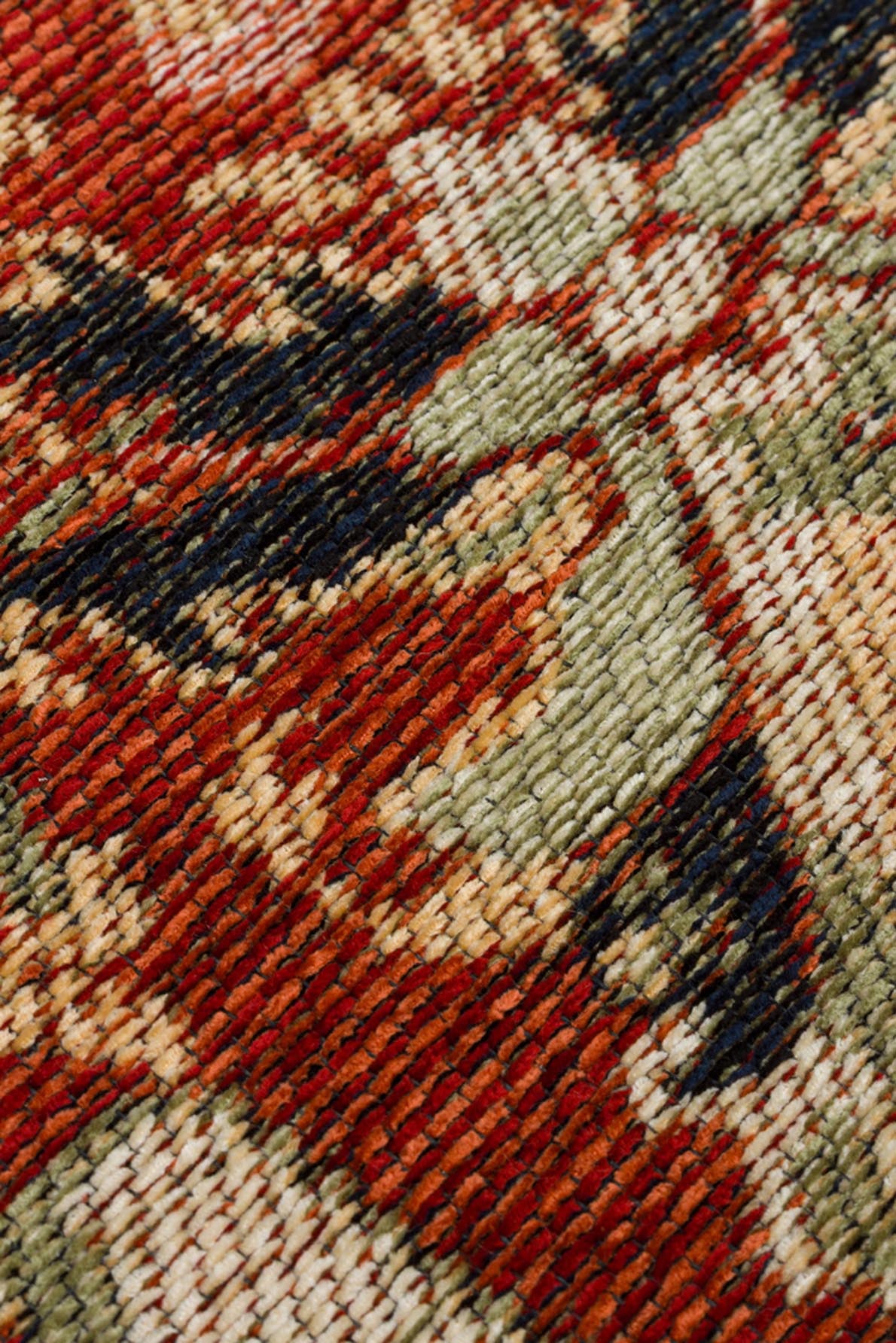 Ludor Kırmızı Siyah Geometrik Desenli Klasik Kilim – detay görünümü
