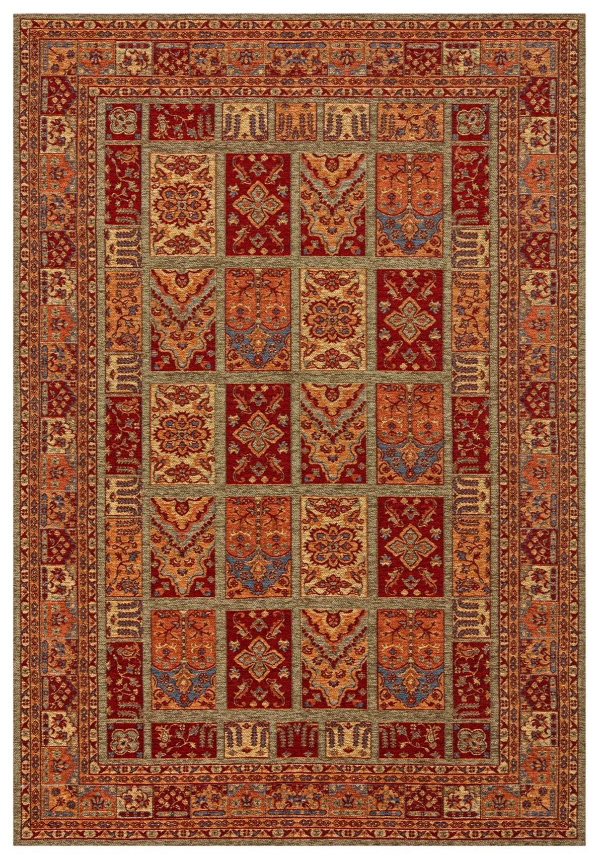 Ludor Kırmızı Geometrik Desenli Klasik Kilim