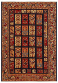 Ludor Klasik Lacivert Kırmızı Geometrik Desenli Kilim – mekânda kullanım