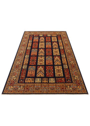 Ludor Klasik Lacivert Kırmızı Geometrik Desenli Kilim