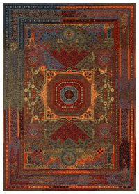 Ludor Turuncu Klasik Madalyon Desenli Yıkanabilir Kilim