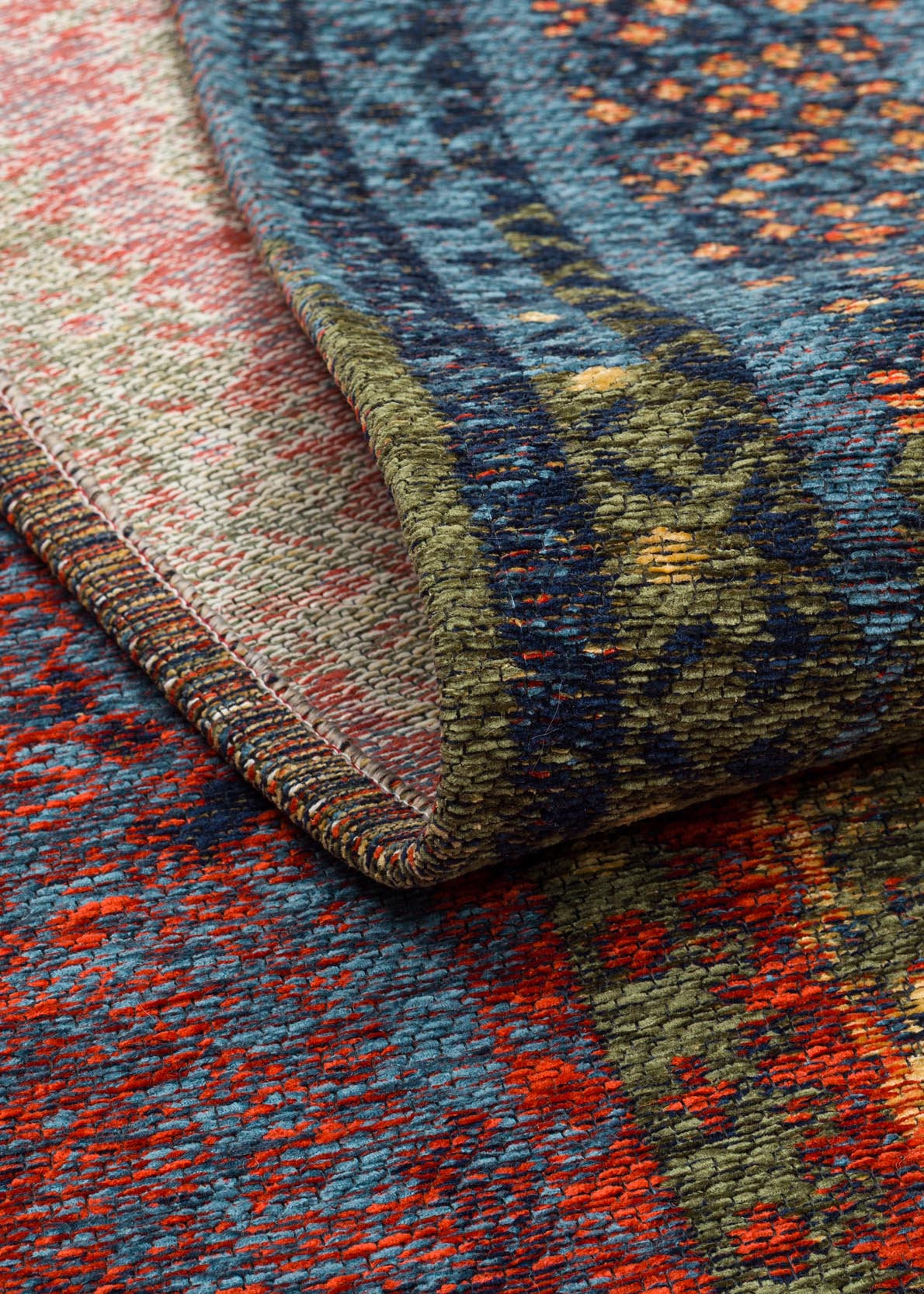 Ludor Turuncu Klasik Madalyon Desenli Yıkanabilir Kilim – mekânda kullanım