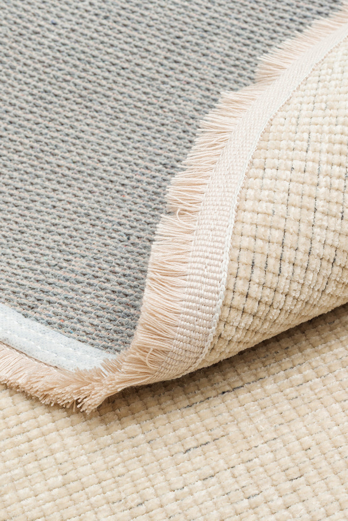 Varni Bej Düz Renk Yıkanabilir Modern Yuvarlak Kilim – detay görünümü