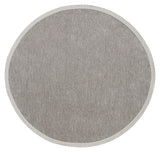 Varni Gri Beyaz Modern Düz Renk Yuvarlak Kilim
