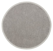 Varni Gri Beyaz Modern Düz Renk Yuvarlak Kilim