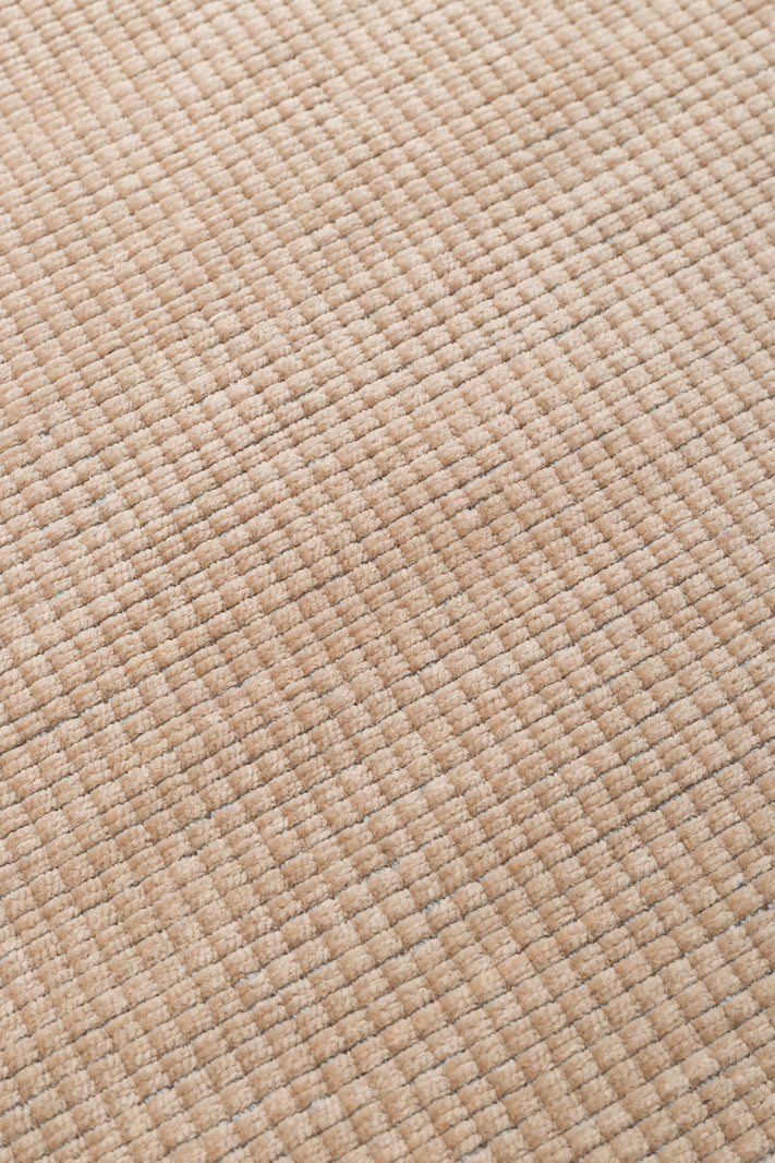 Varni Bej Krem Düz Modern Yuvarlak Pamuk Şönil Kilim – genel görünüm