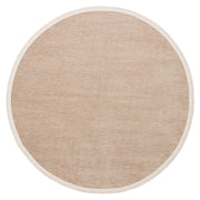 Varni Bej Krem Düz Modern Yuvarlak Pamuk Şönil Kilim