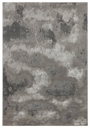Kemla Gri Antrasit Soyut Desenli Modern Makine Halısı