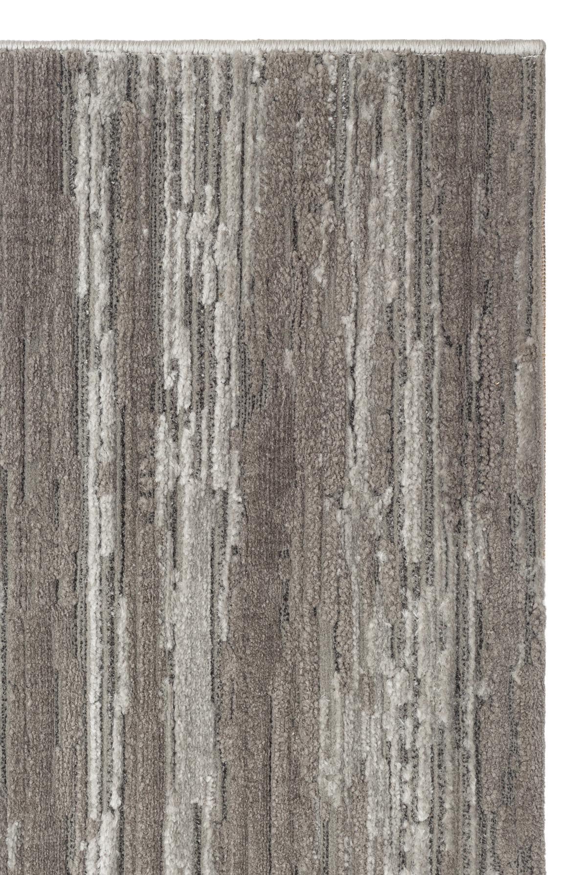 Kemla Gri Beyaz Soyut Desenli Modern Polyester Halı – detay görünümü