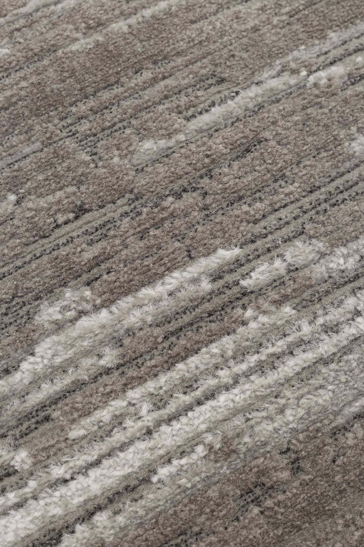 Kemla Gri Beyaz Soyut Desenli Modern Polyester Halı – doku yakın çekim
