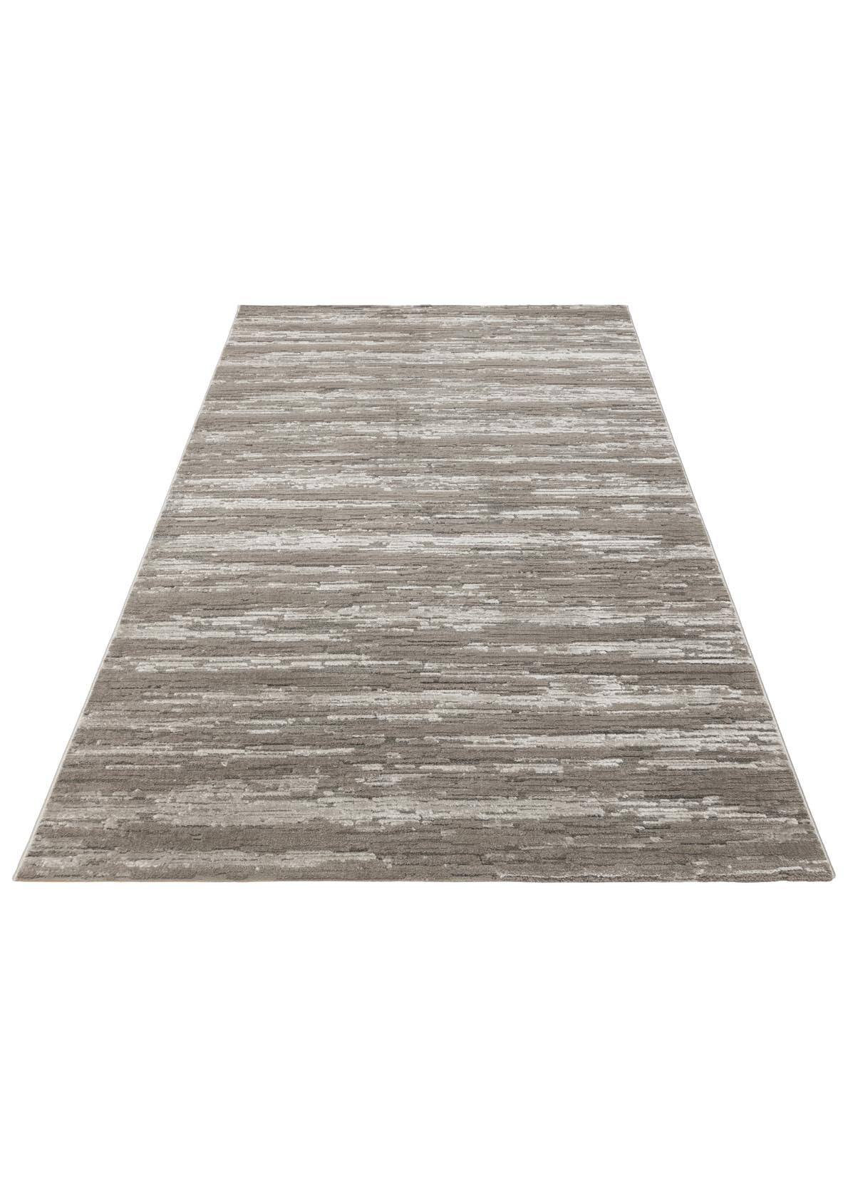 Kemla Gri Beyaz Soyut Desenli Modern Polyester Halı – kenar detayı