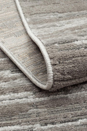 Kemla Gri Beyaz Soyut Desenli Modern Polyester Halı