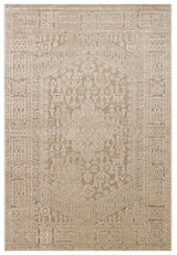 Kemla Klassischer Beige Braun Medaillon Gemusterter Maschinenteppich