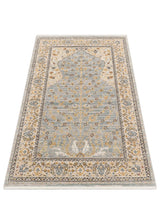 Toris Hellblauer cremefarbener Gebetsteppich mit Mihrab und Lebensbaum