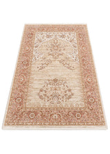 Tapis de prière Toris saumon et crème, effet vieilli