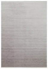 Soyra Grey White Abstract Pattern Acrylic Machine-Made Rug